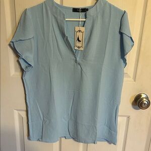 Elegant Sky Blue Women's Blouse